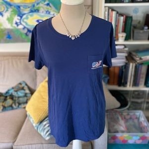 Vineyard Vines T-shirt S Navy Blue Patriotic Whale Cotton Summer VGUC